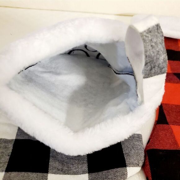 Plaid Doggie Paw Christmas Stockings - Picture 7 of 8